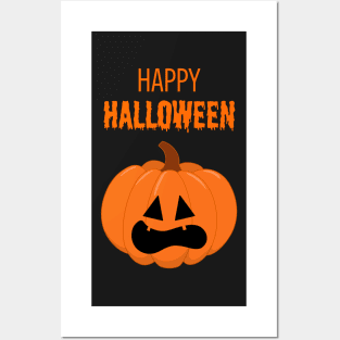 Happy Halloween Pumpkin Face #4 Posters and Art